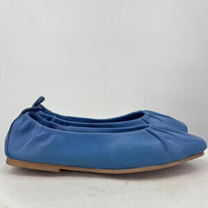 Women's Coldwater Creek New in Box Blue Leather Ballet Flats 9